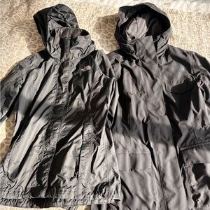 2 North Face women’s  Black Raincoats